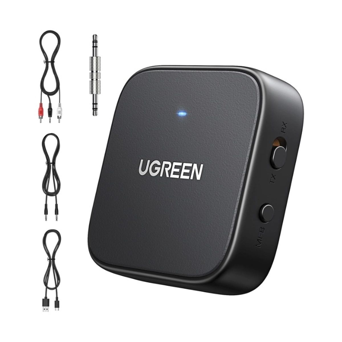 UGREEN - TRANSMISOR RECEPTOR BLUETOOTH 5.2 UGREEN (35223) AUX JACK 3.5MM Y RCA