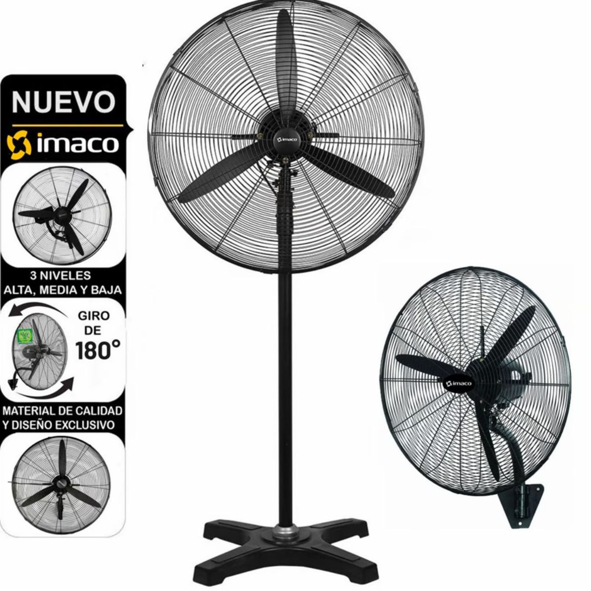 IMACO - Ventilador Industrial Imaco de Pared y Piso 30″ 240 Watts FS30240