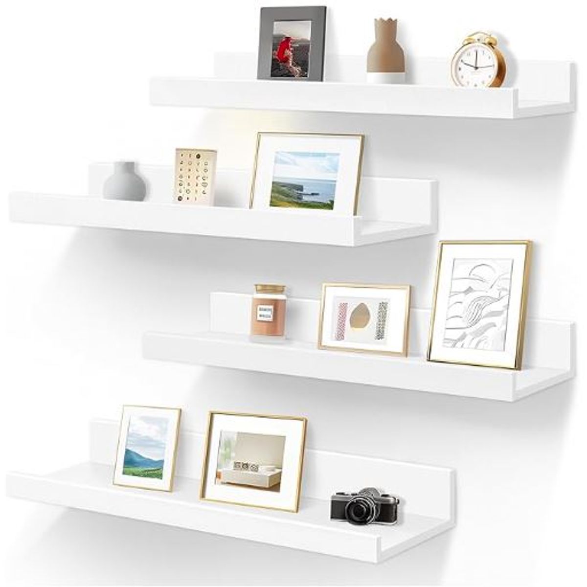 GENERICO - Repisa Flotante Con Borde De Melamina Blanco 0.6 M