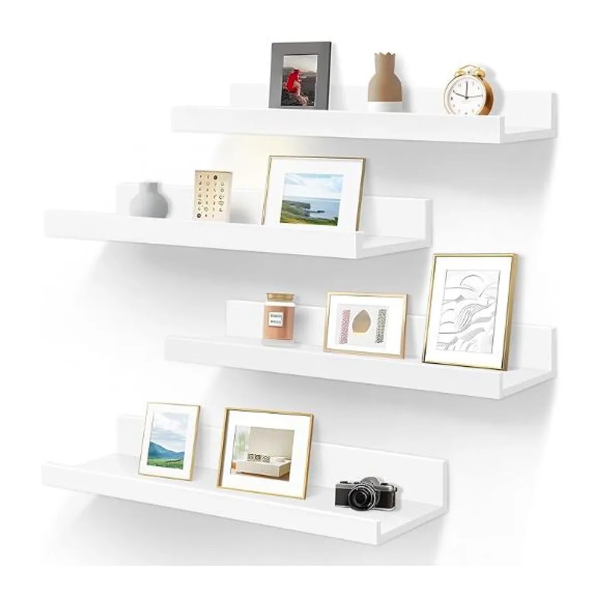 GENERICO - Repisa Flotante Con Borde De Melamina Blanco 0.6 M