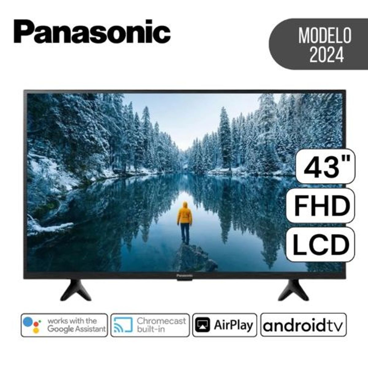 PANASONIC - Televisor Panasonic Smart TV 43"  Pulg. LCD FHD TC-43MS600P - Negro