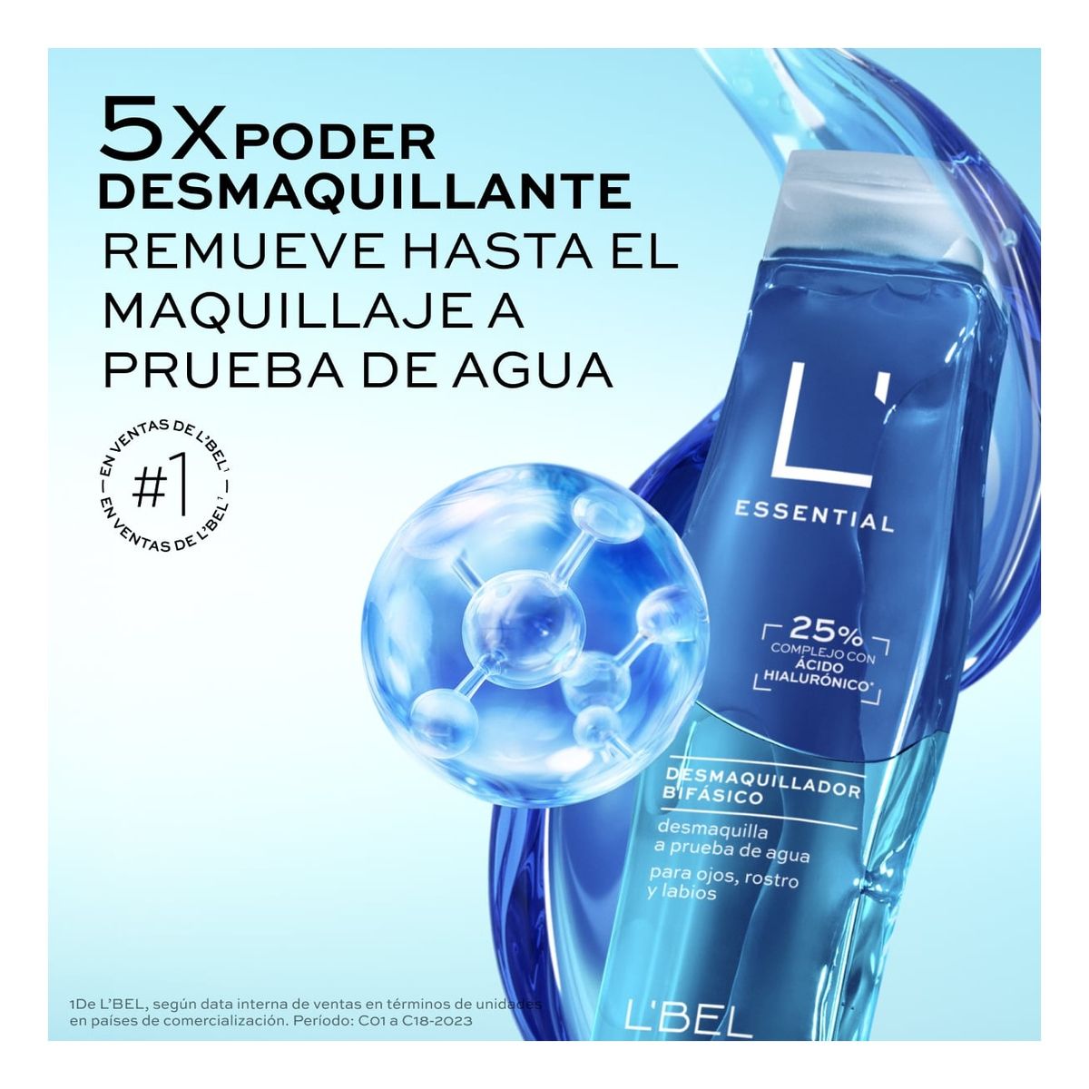 Lbel - DESMAQUILLADOR BIFÁSICO  ROSTRO OJOS LABIOS ESSENTIAL Lbel