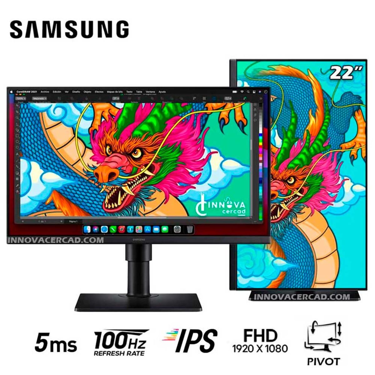SAMSUNG - MONITOR SAMSUNG LS22D400GALXPE Essential S4 22 IPS100Hz5ms Pivote