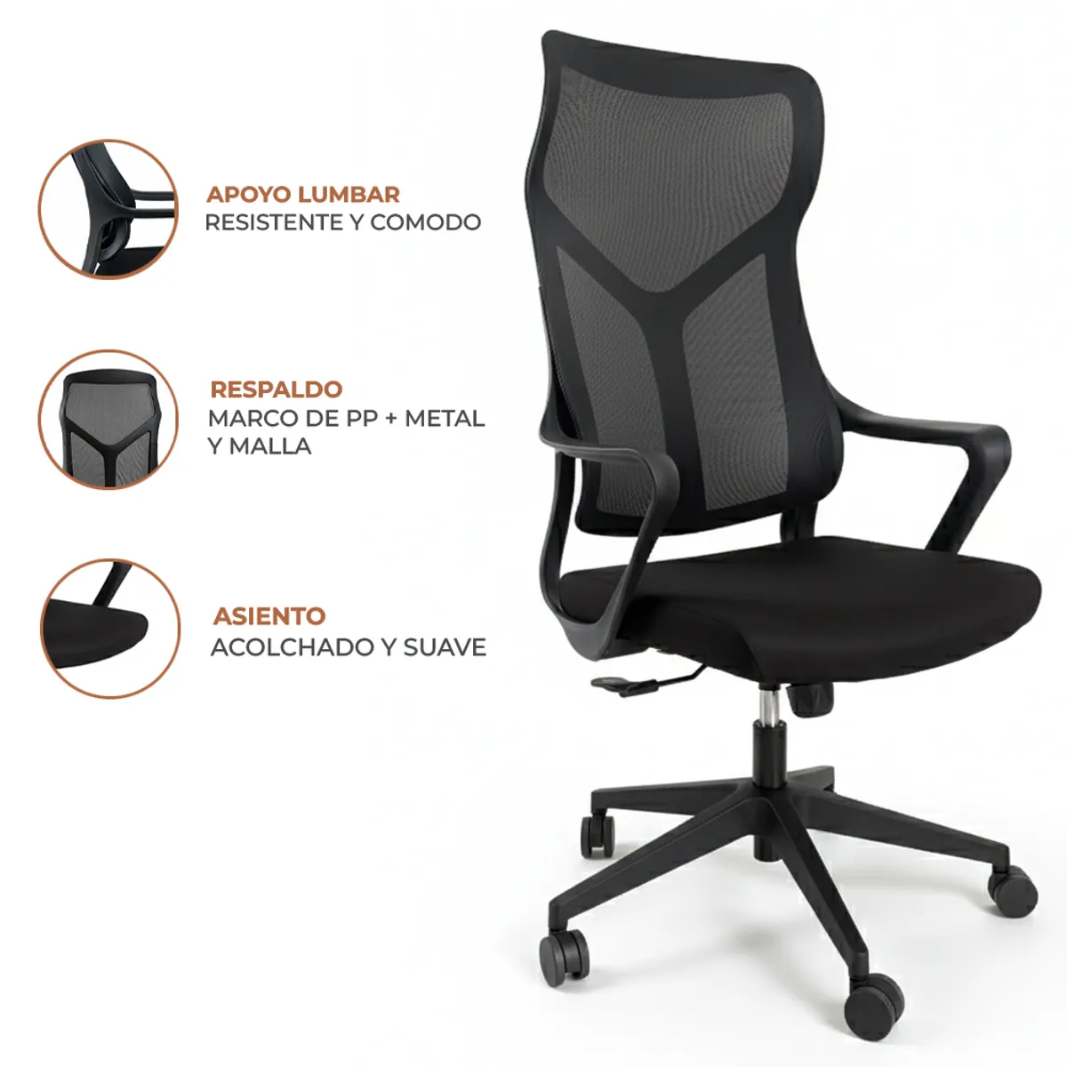 DREIZT - Silla Gamer Dreizt Lyon Mesh Negro