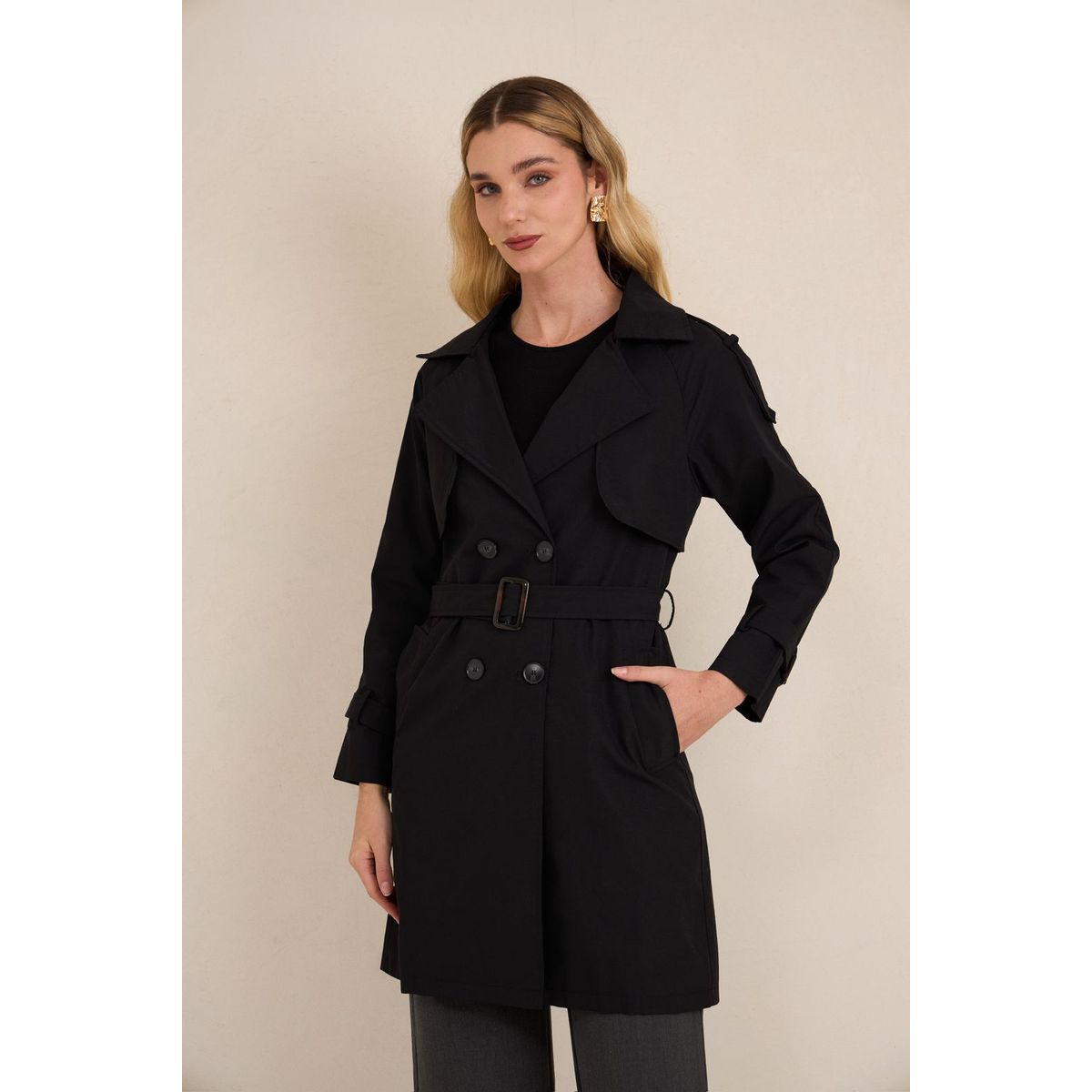 AMARELLY - TRENCH ESTILO GABARDINA PARA DAMA SOFIA