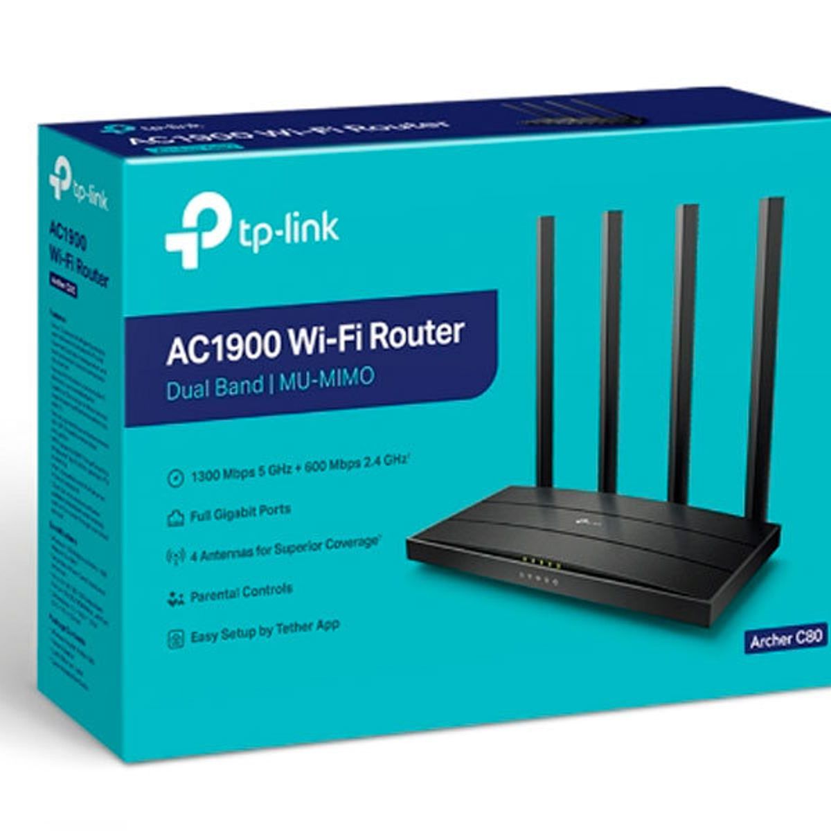 TP LINK - ROUTER TP-LINK ARCHER C80 AC1900 DOBLE BANDA INALÁMBRICO