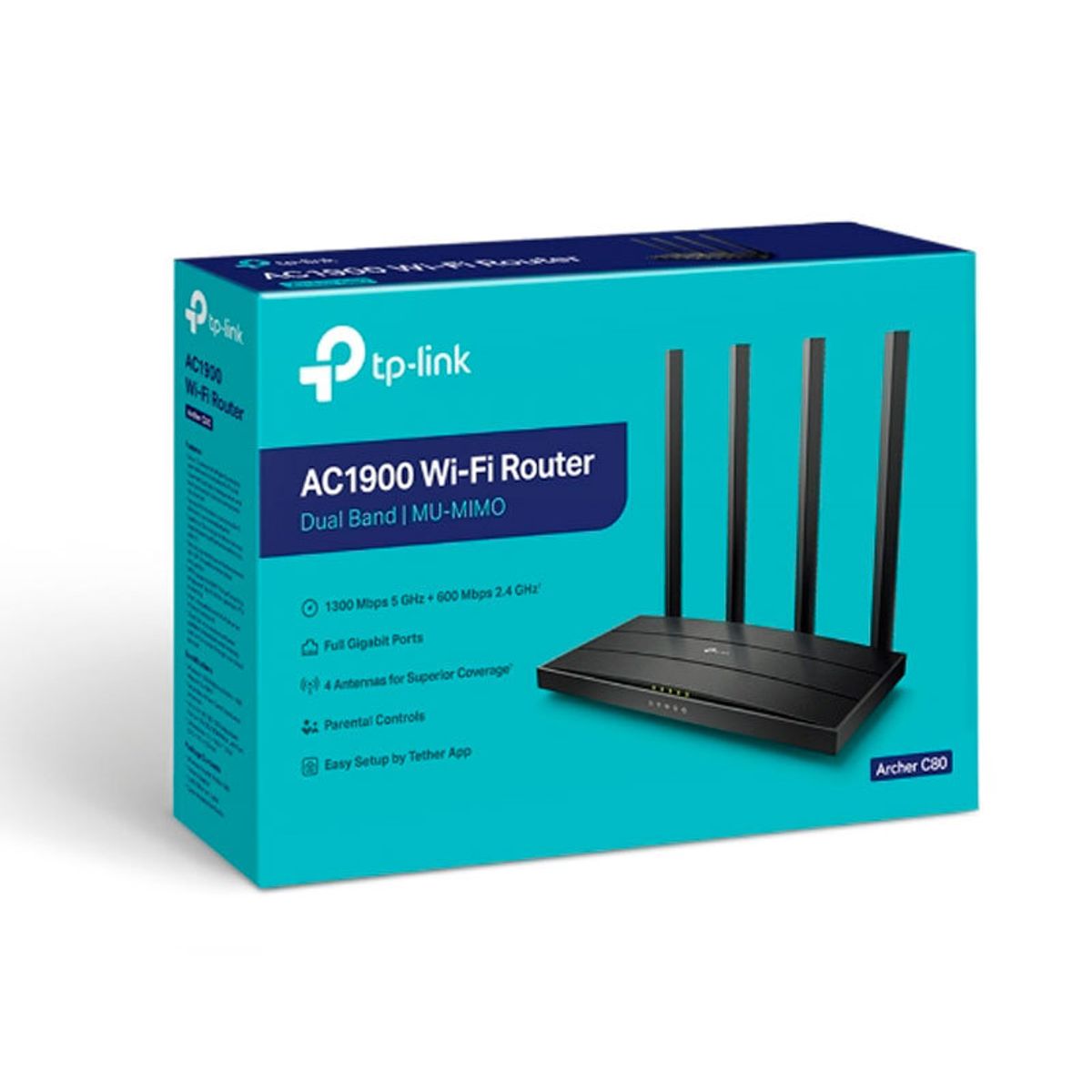 TP LINK - ROUTER TP-LINK ARCHER C80 AC1900 DOBLE BANDA INALÁMBRICO