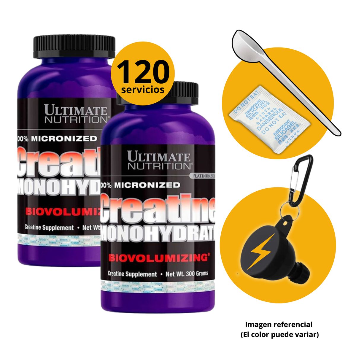 ULTIMATE NUTRITION - CREATINAS ULTIMATE NUTRITION DE 300gr 2und - CREATINAS MONOHIDRATADAS CON PORTASUPLEMENTOS