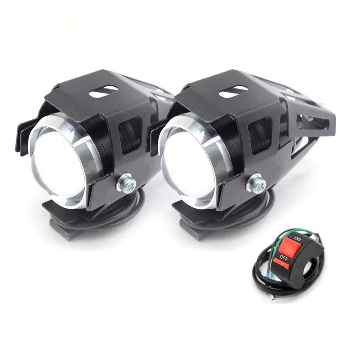 GENERICO - 2 Pcs Ojo de Diablo Rojo + Blanco Luz Dual 12V Multifunción