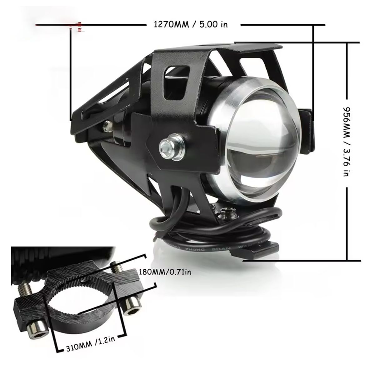 GENERICO - 2 Pcs Ojo de Diablo Rojo + Blanco Luz Dual 12V Multifunción