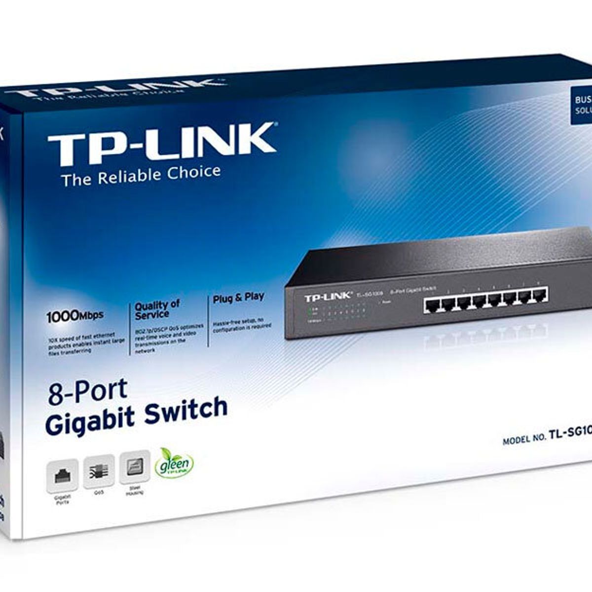 TP LINK - SWITCH TP-LINK 8 PUERTOS 10/100/1000 GIBABIT TL-SG1008 EN RACKET