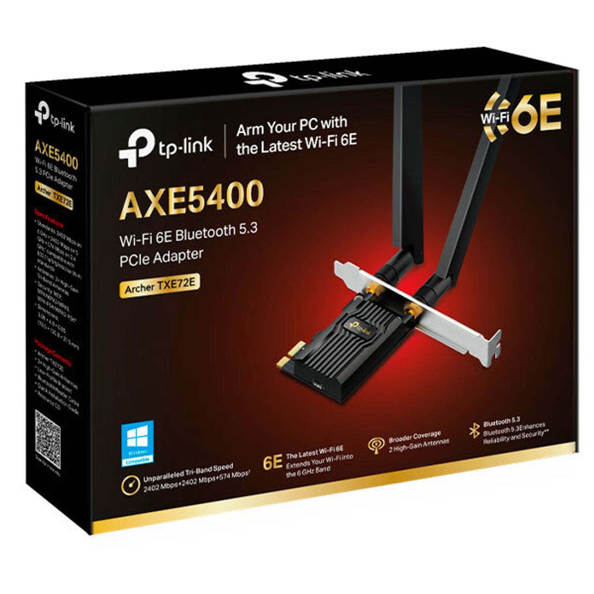 TP LINK - ADAPTADOR TP-LINK AXE5400 TXE72E PCI-E WIFI 6E BLUETOOTH 5.3