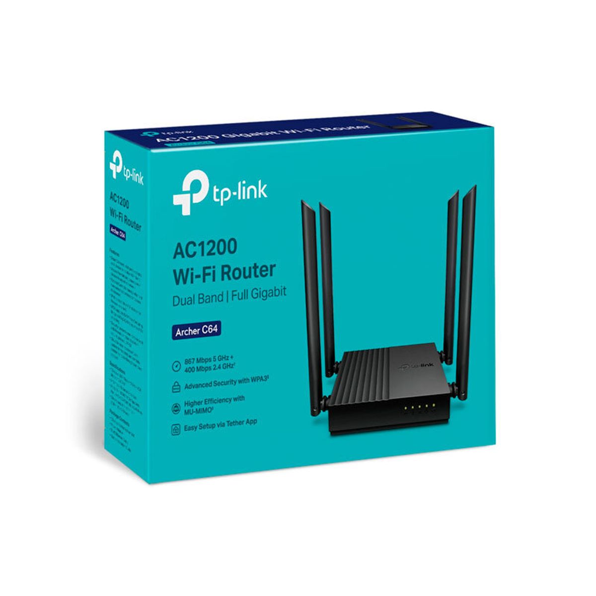 TP LINK - ENRUTADOR TP-LINK ARCHER C64 1200AC MU-MIMO WIFI