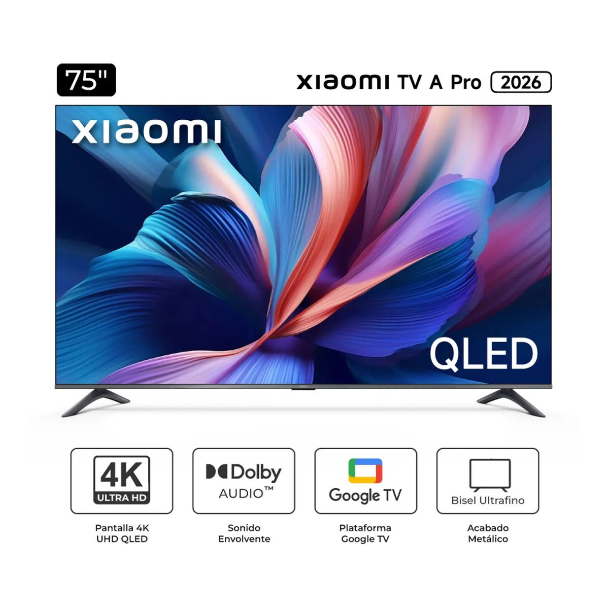 XIAOMI - Xiaomi Televisor 75" Smart TV QLED, 4K Ultra HD, A PRO 2026