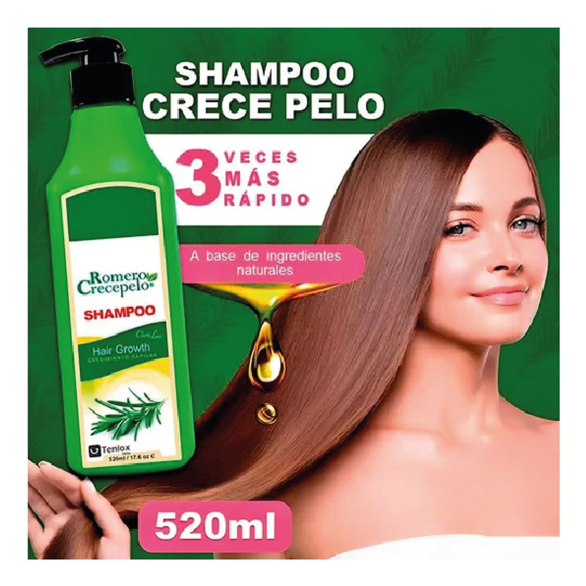NEVADA NATURAL PRODUCTS - Shampoo Crecimiento Capilar de Romero Crecepelo Nevada 520ml