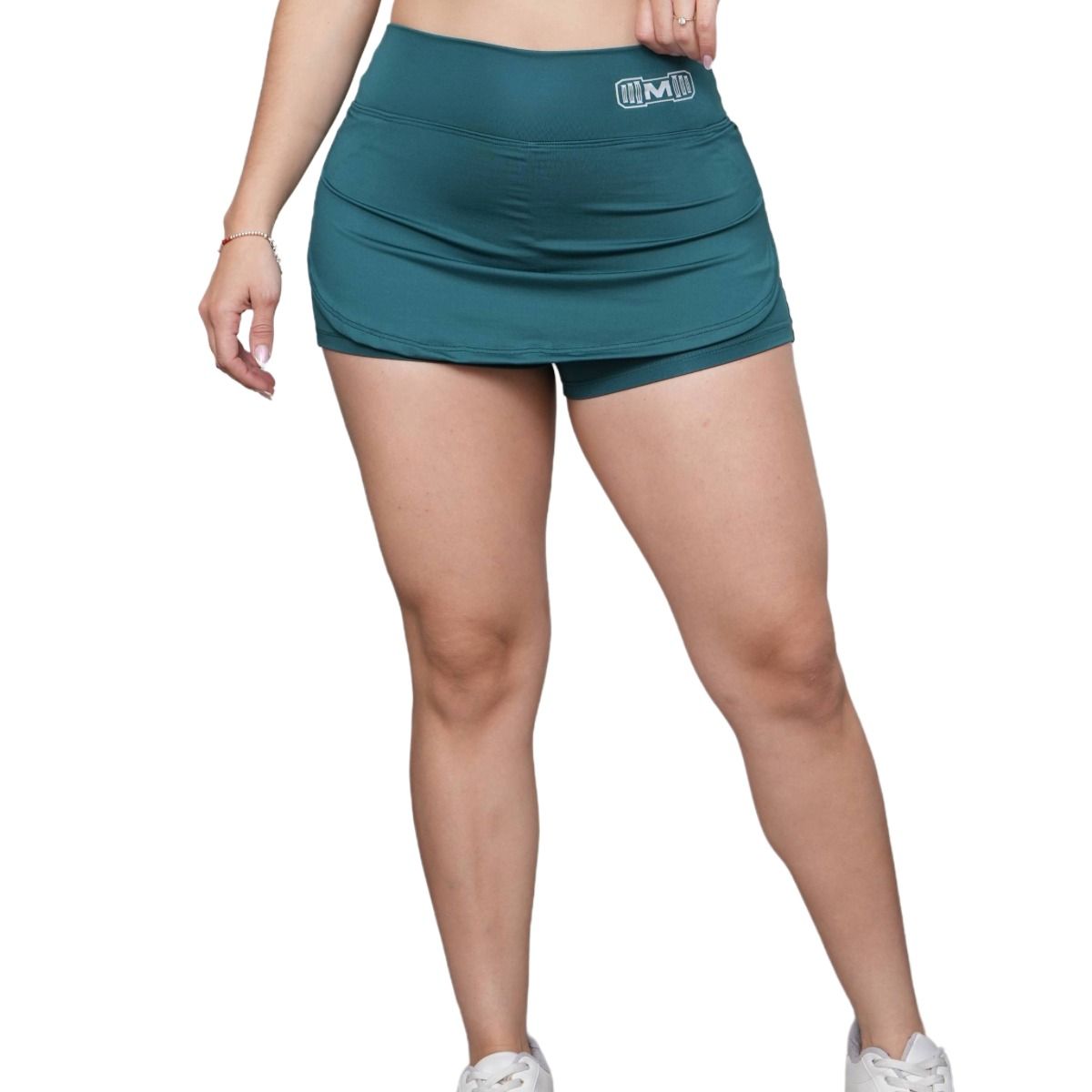 M MUSCLE MUSEUM - Short Falda Deportivo Color Verde para Mujer