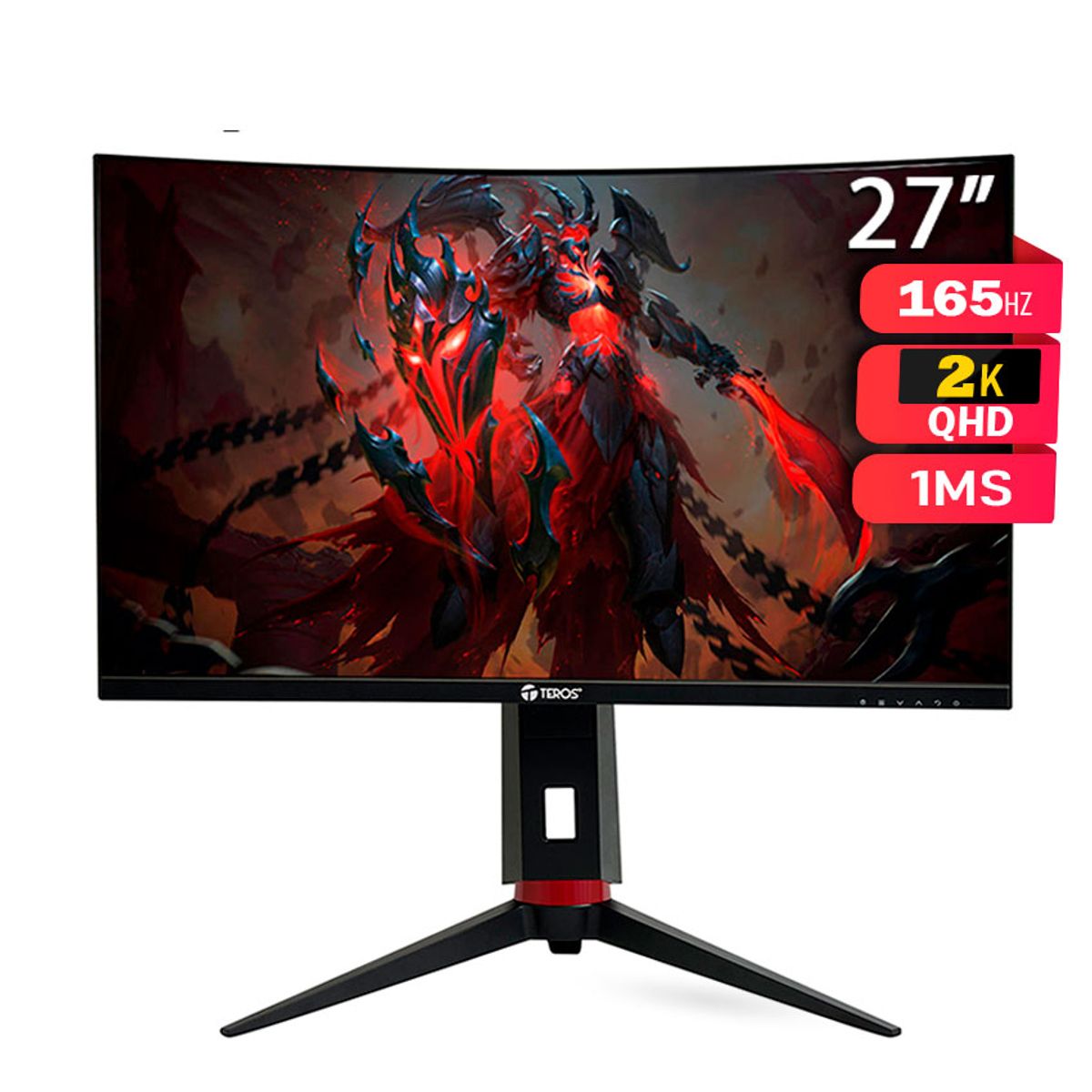 TEROS - Monitor Curvo TEROS TE-2767G, 27″ QHD VA, 180 Hz Pivot