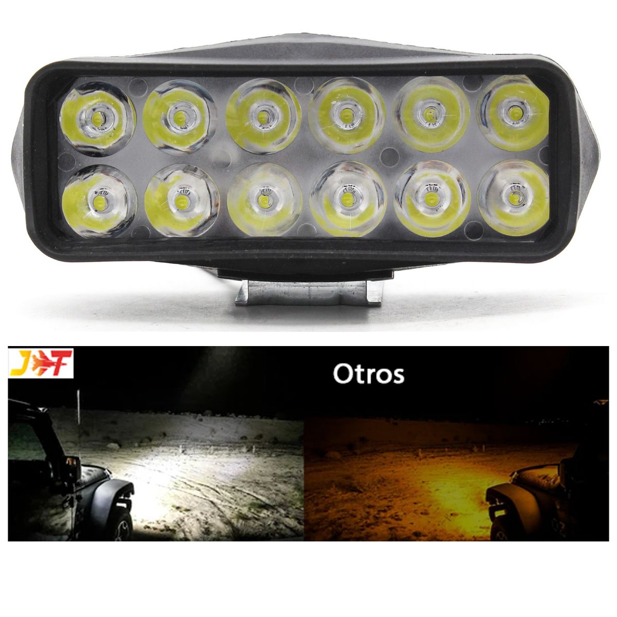 GENERICO - Faro LED Blanco 12 LED 12W 1 pcs 11.5x4 cm