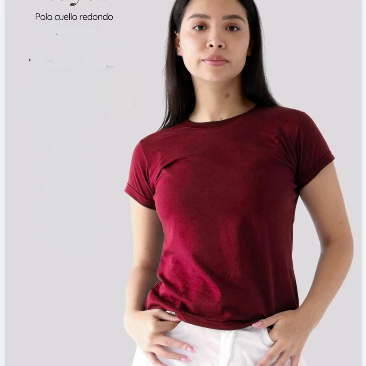 GENERICO - Polo Mujer Cuello Redondo Algodón