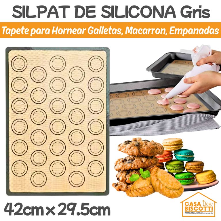 Lamina Silicona para Macarons 42x30cm - Silpat Silpack para Hornear ...