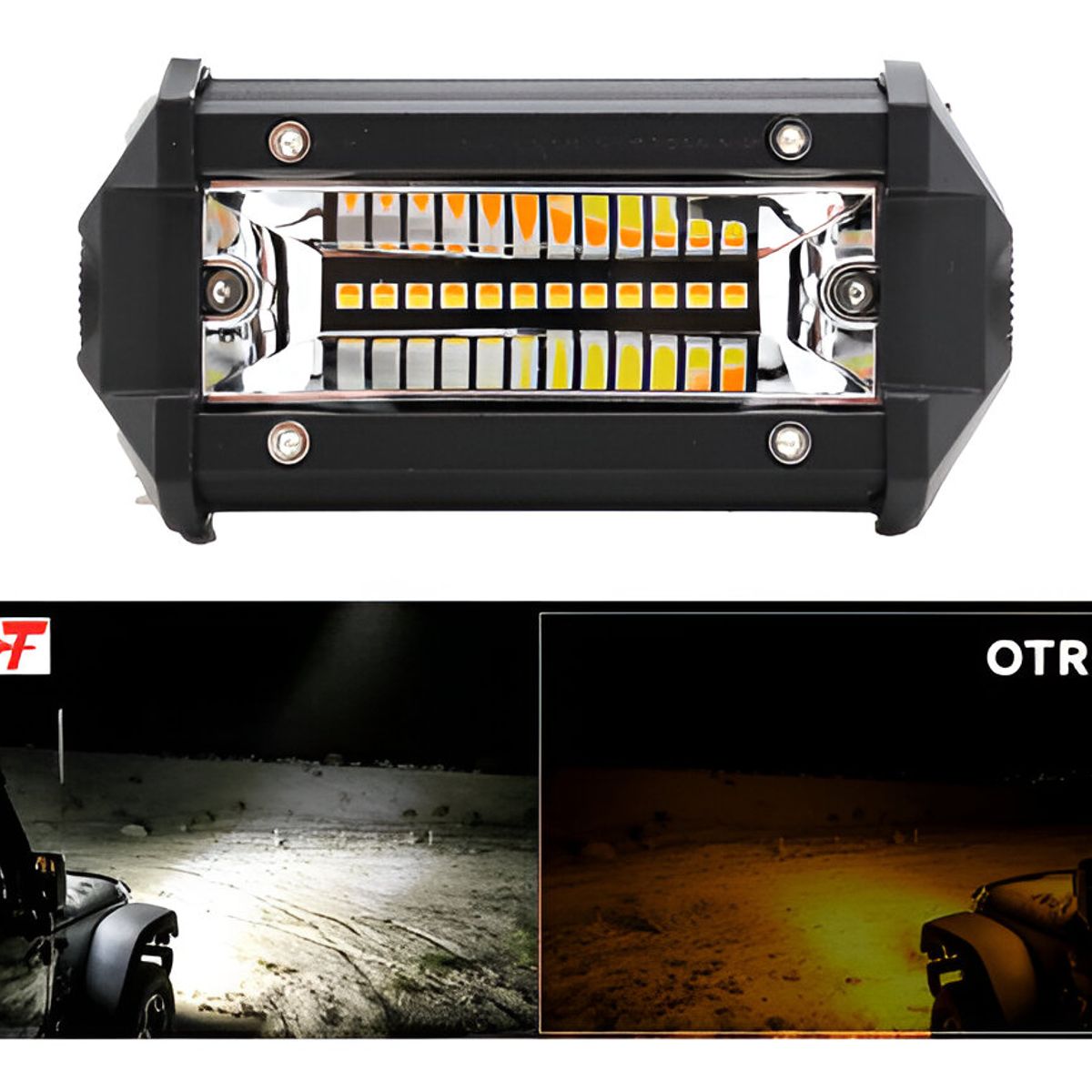 GENERICO - 2 Pcs Barra LED 12 LED 36W  Luz Fija + Flash 11cm 12-24V