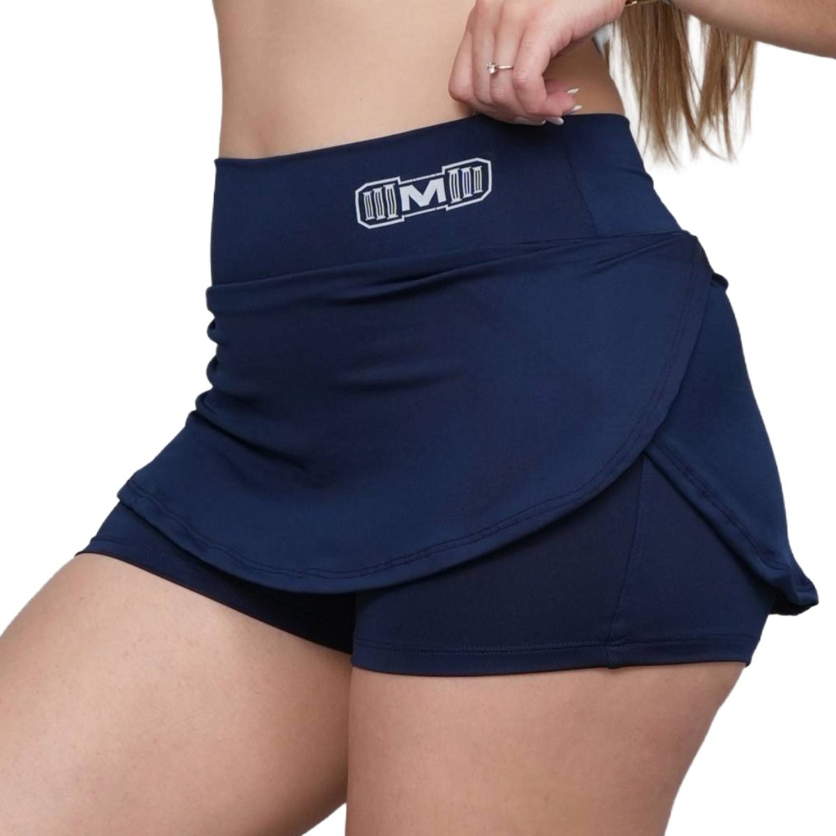 M MUSCLE MUSEUM - Short Falda Deportivo Color Azul Acero para Mujer