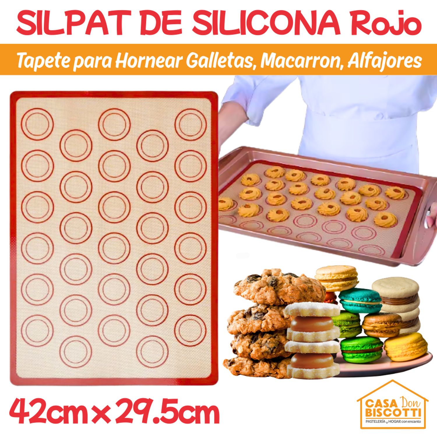 Tapete Silicona Reutilizable Antiadherente 42x30cm Silpat para