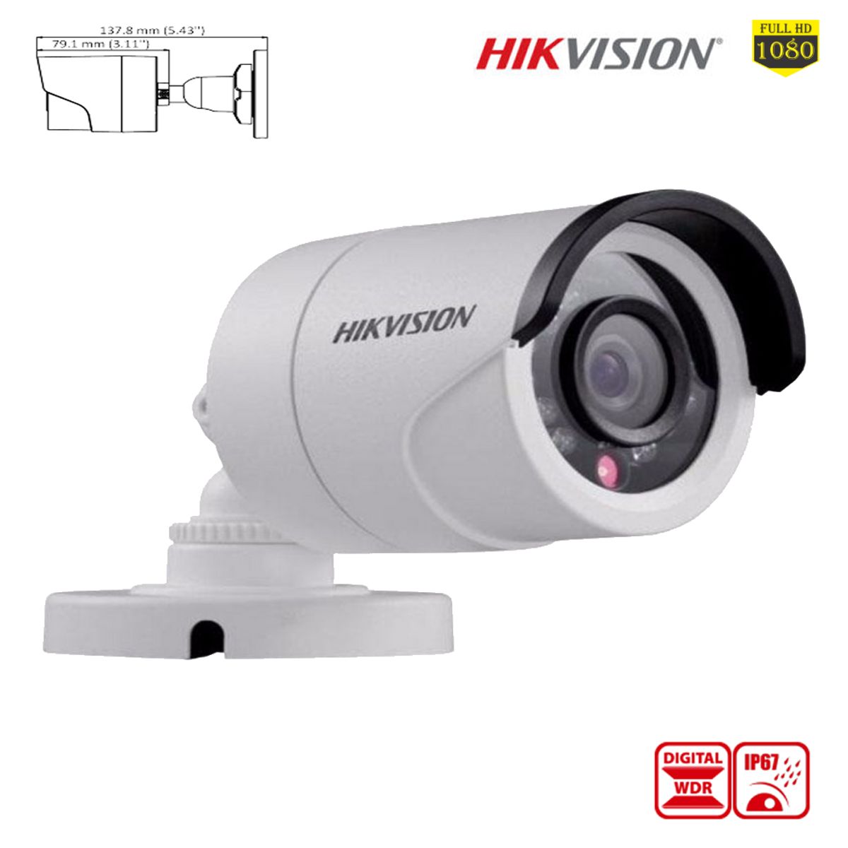HIKVISION - CAMARA SEGURIDAD HIKVISION TUBO EXTERIOR HK-DS2CE16D0T-IRPF
