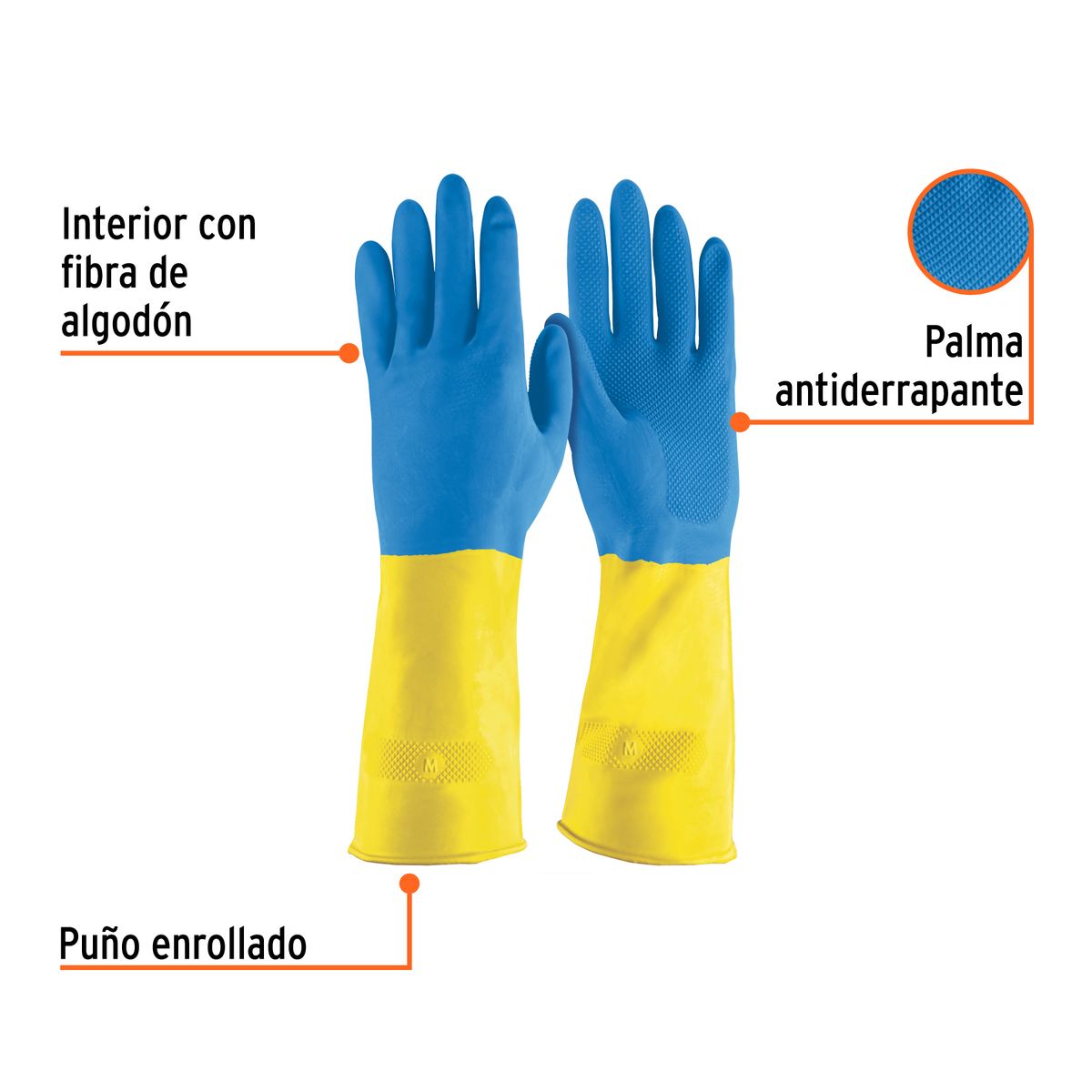 Guante De Látex Para Limpieza Talla Mediana Truper, marca Truper - Foto Principal