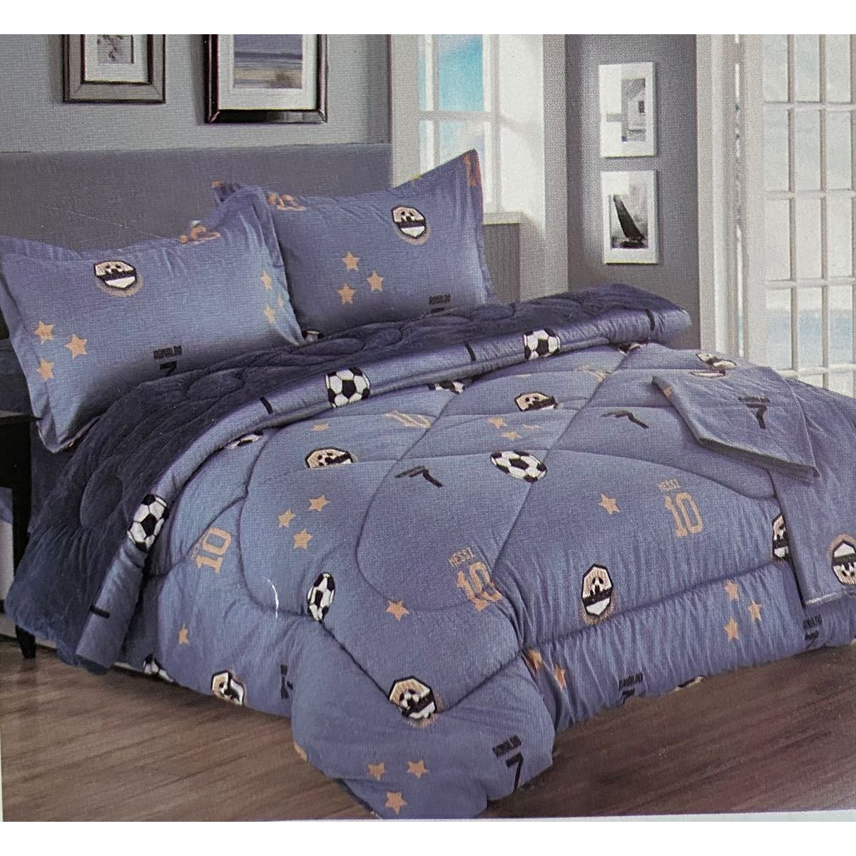 MINGDA - Set Edredón Kids Piel 1.5 pz de Angel + Sabanas + Fundas 5 piezas