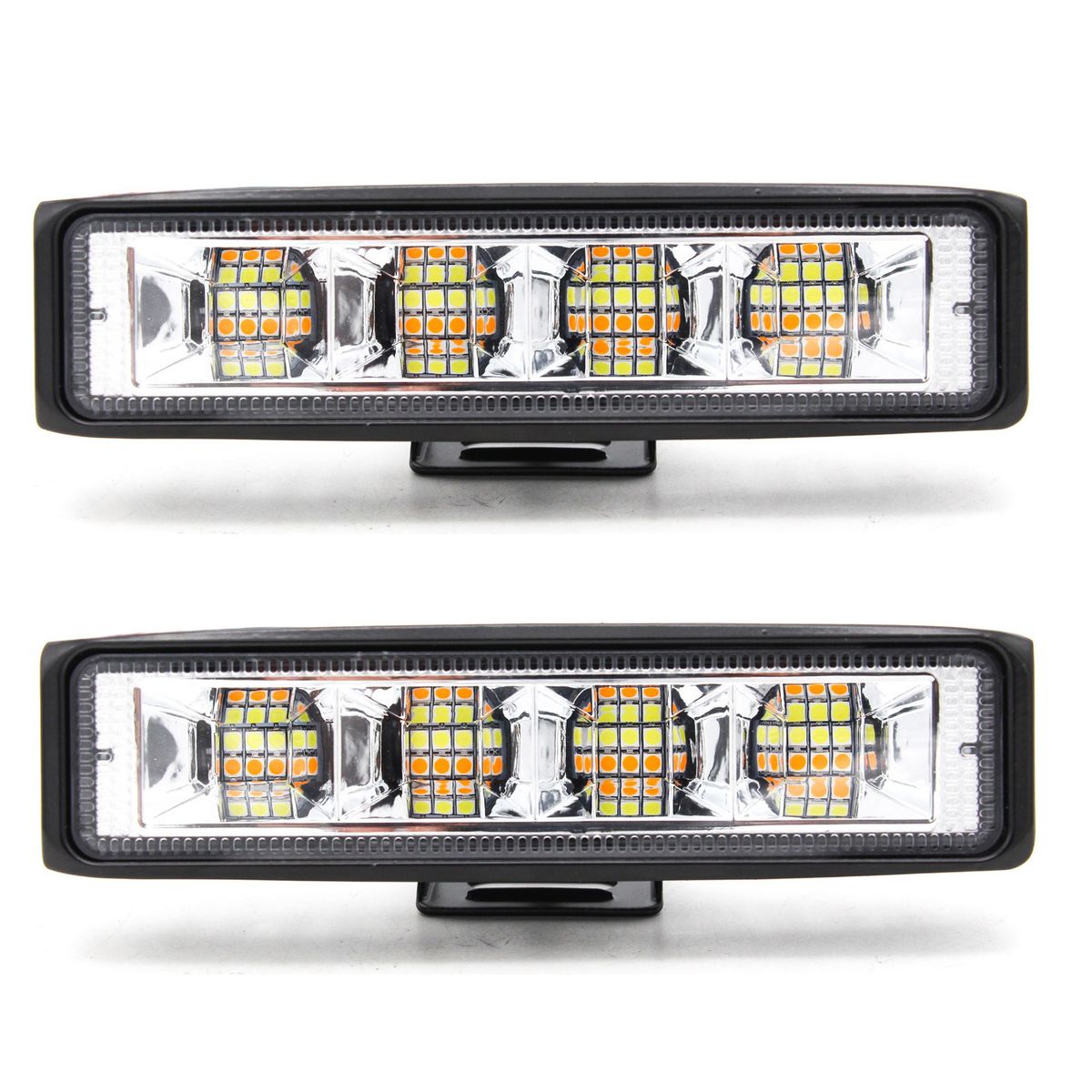 GENERICO - 2 Pcs Faro LED 24 LED 8W 5 Funciones Dual Voltaje 8-100V