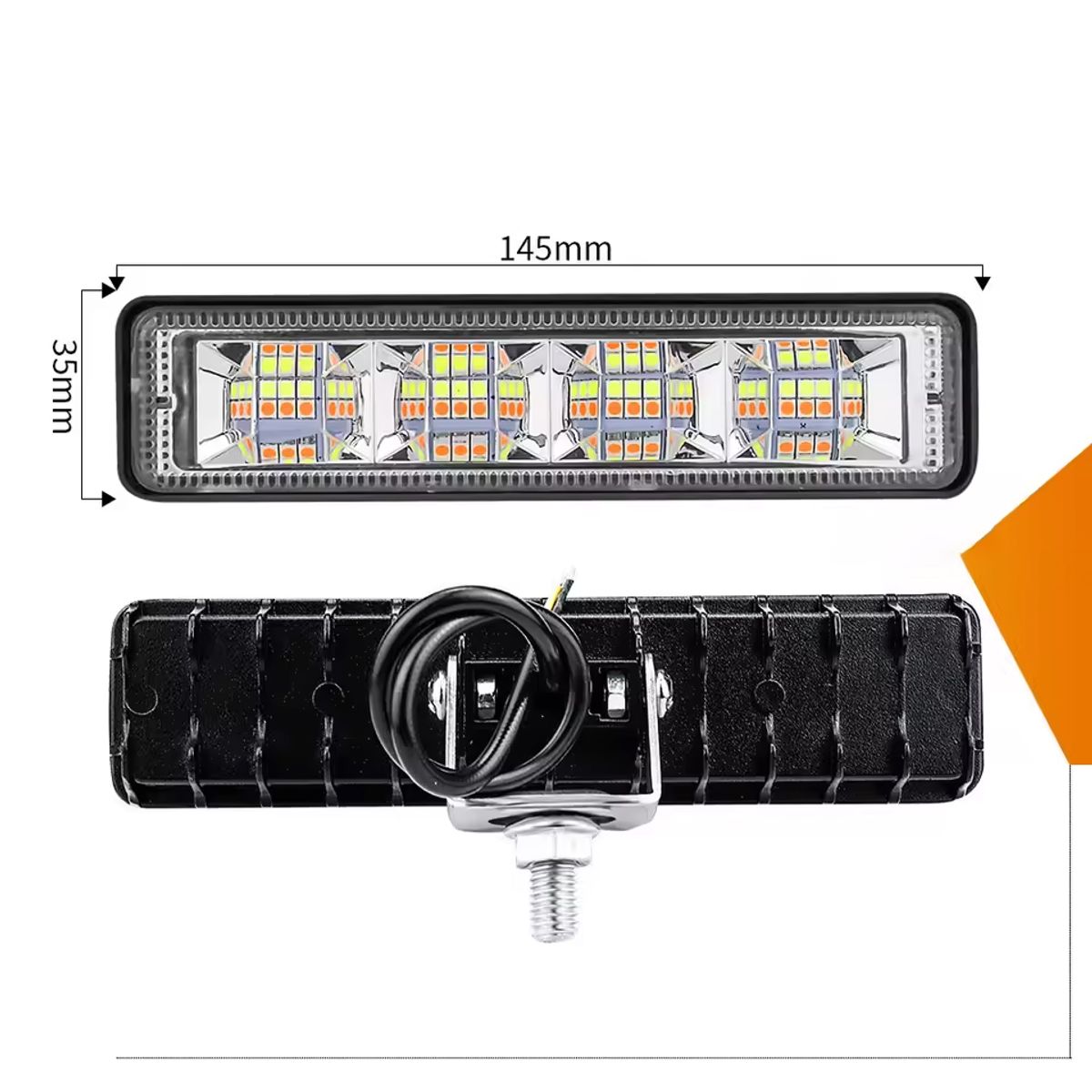 GENERICO - 2 Pcs Faro LED 24 LED 8W 5 Funciones Dual Voltaje 8-100V