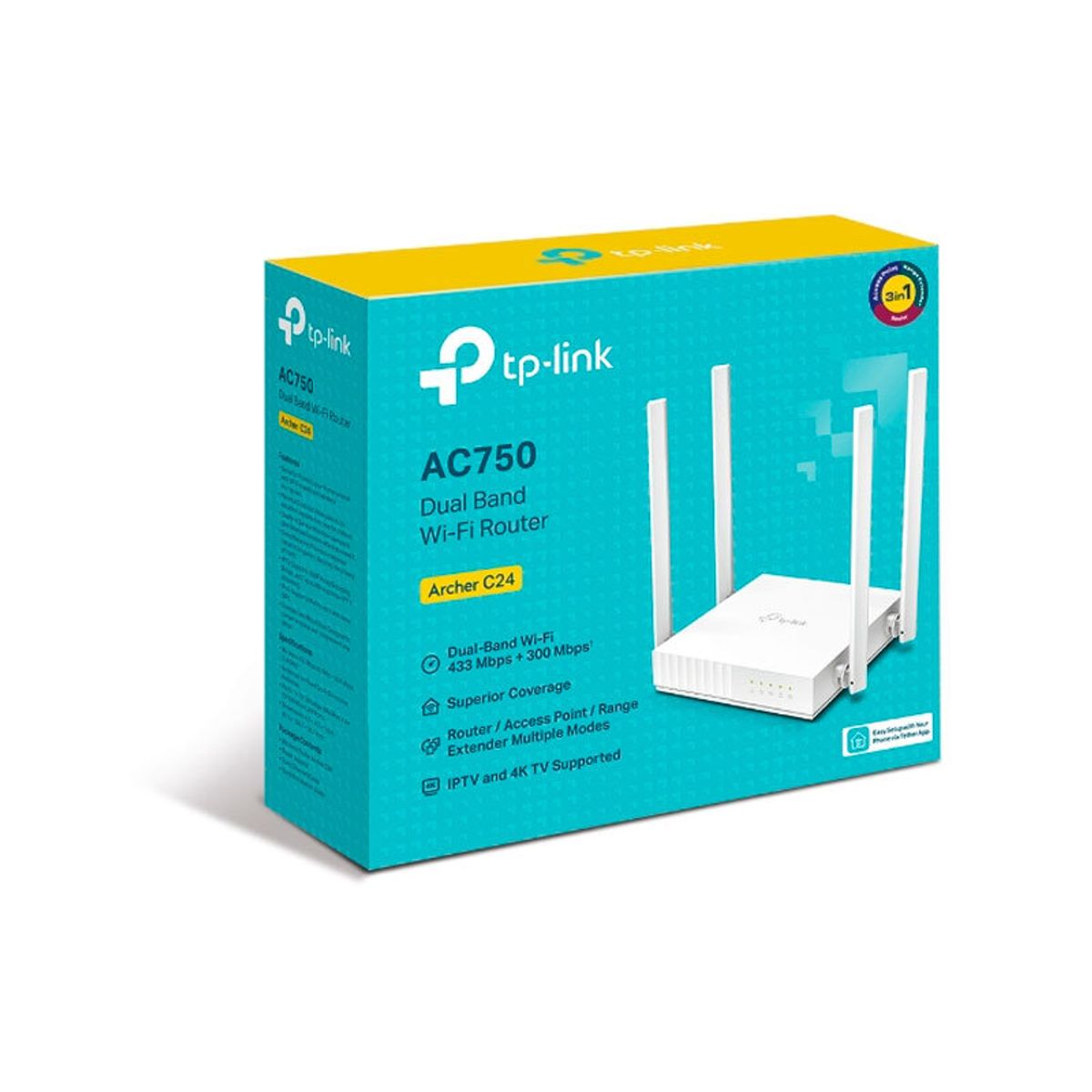 TP LINK - ROUTER TP-LINK AC750 DOBLE BANDA ARCHER C24