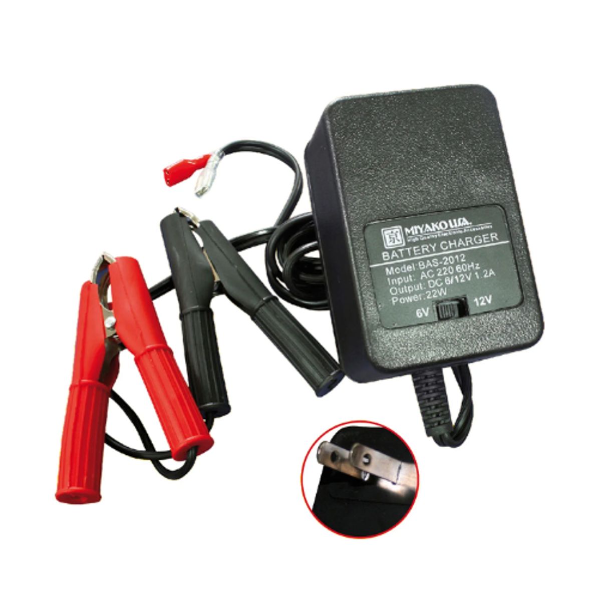 MIYAKO - Cargador de Baterías Secas BAS-2012 MIYAKO