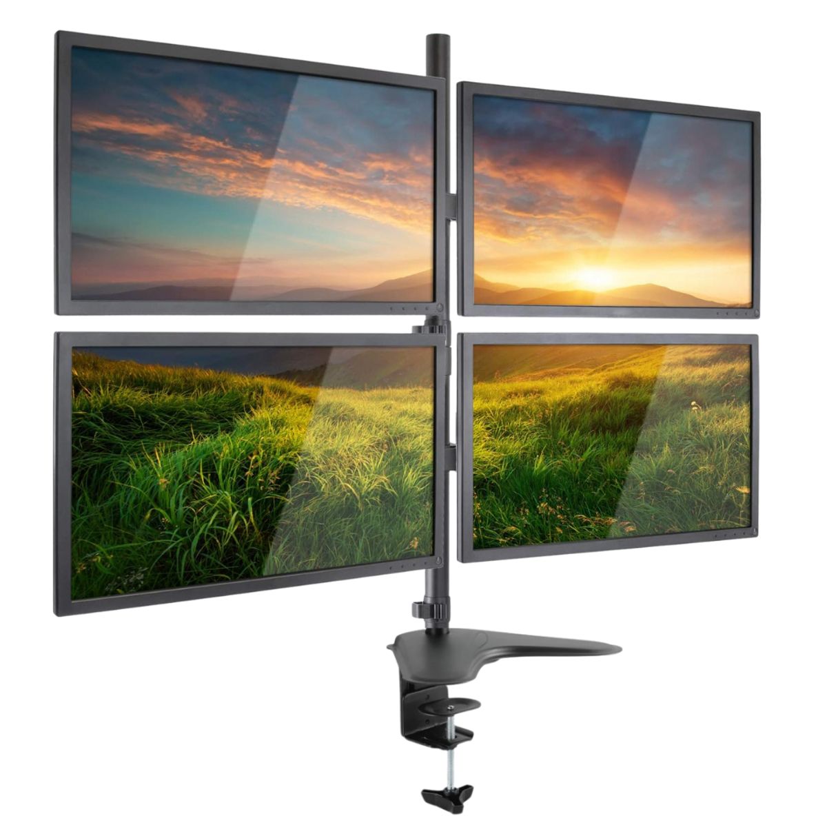 SEISA - Rack Monitor Brazo Soporte Escritorio Base 4 Monitores