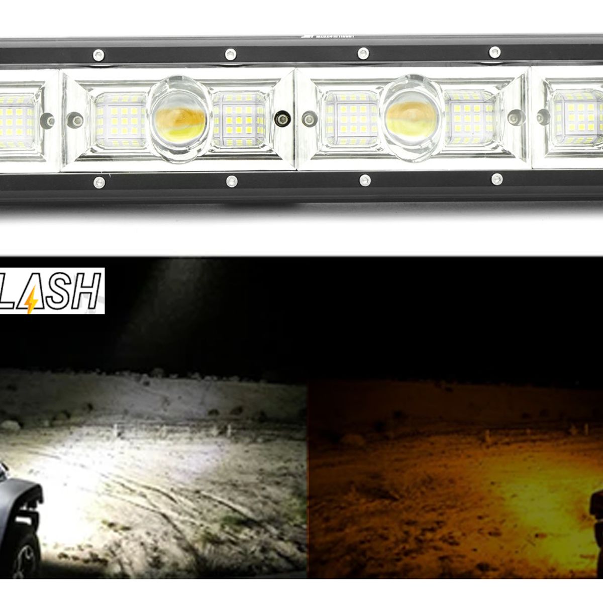 GENERICO - Barra LED 216W 86 LED Luz Dual Expansiva con Pernos 45cm 24V
