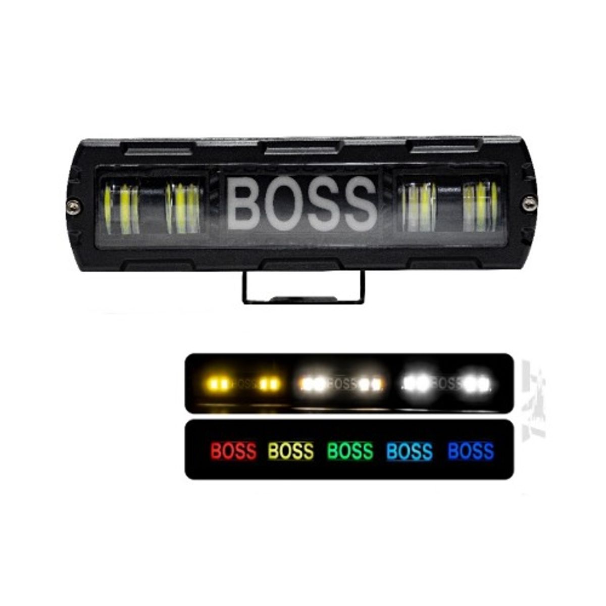 GENERICO - FARO 8 LED LUZ BLANCA Y AMARILLO BOSS RGB MULTIFUNCION