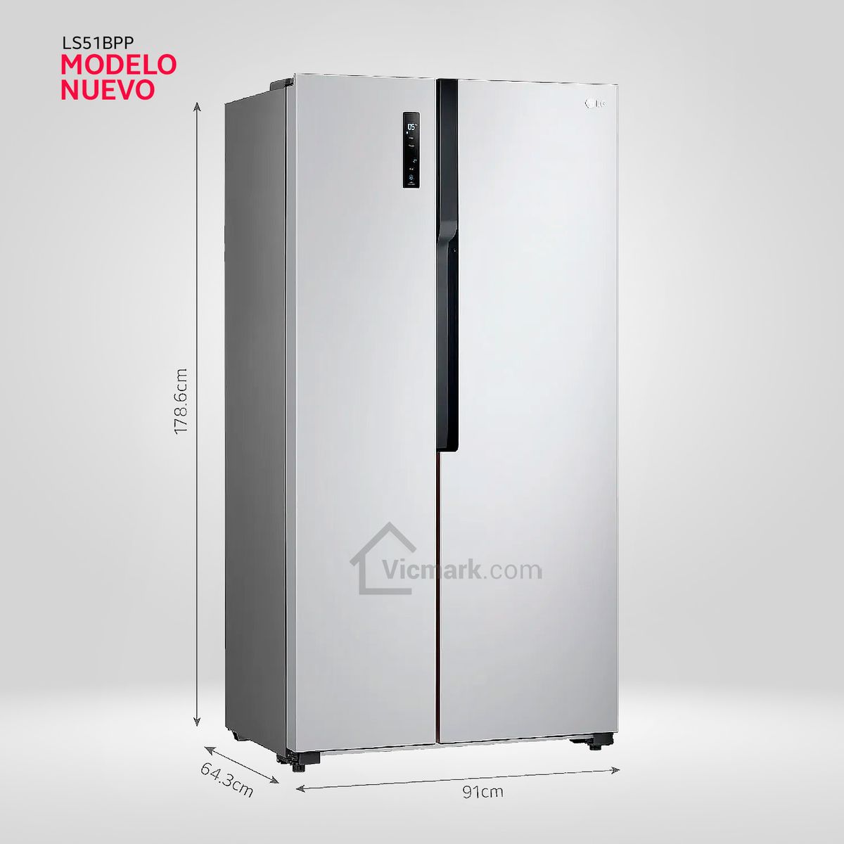 LG - Refrigeradora LG LS51BPP 509L Múltiple Flujo de aire Side By Side LS51BPP