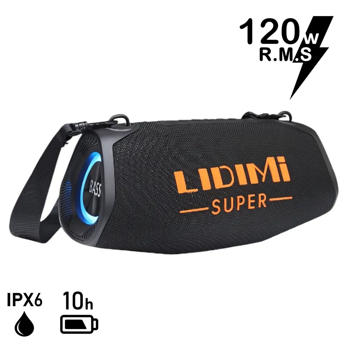 LIDIMI - Parlante Portátil Lidimi Super 120W D-S688 Bluetooth USB 2025