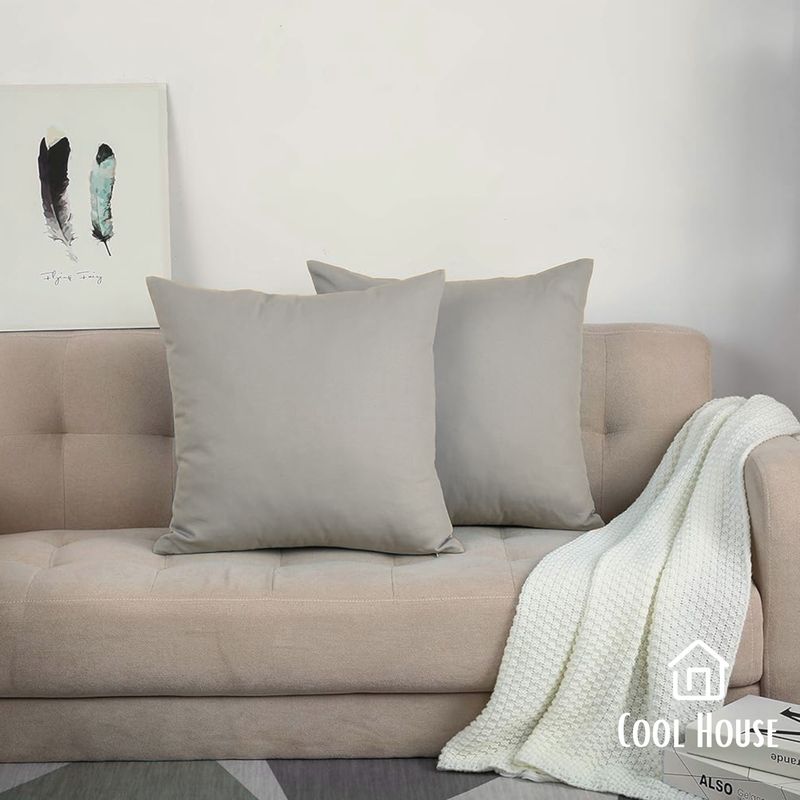 GENERICO - Set de cojines Cool House Olimpia 100% algodón GRIS 55x55