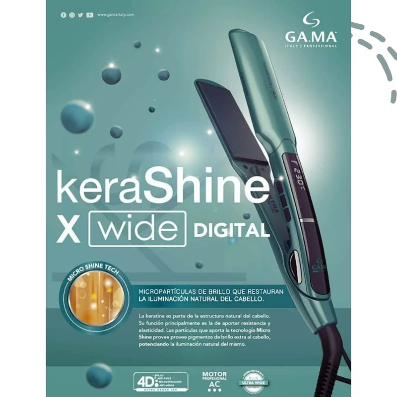 Plancha Alisadora GAMA Kerashine 4D verde X-WIDE BECHS0000002130