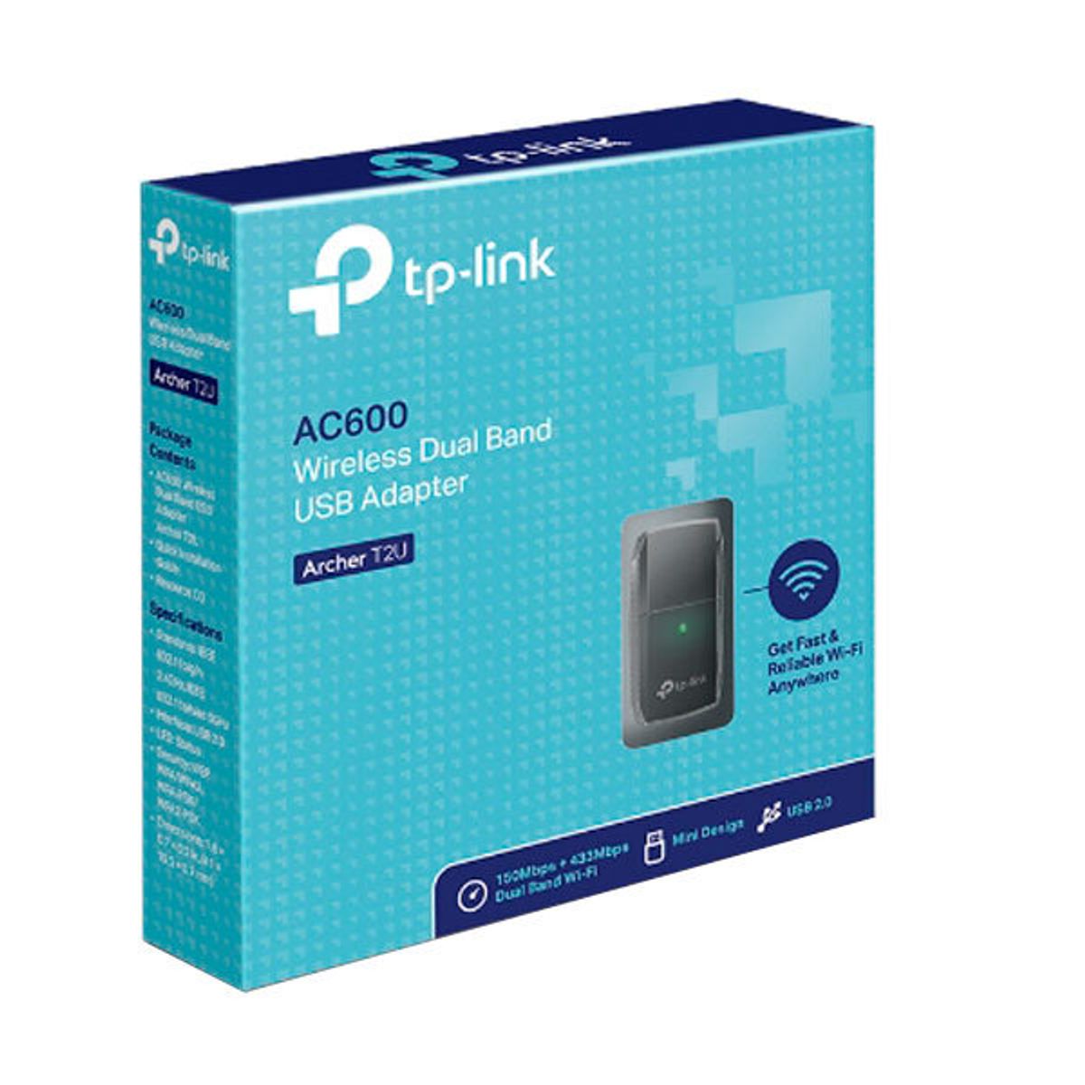 TP LINK - ADAPTADOR TP-LINK AC600 DOBLE BANDA T2U