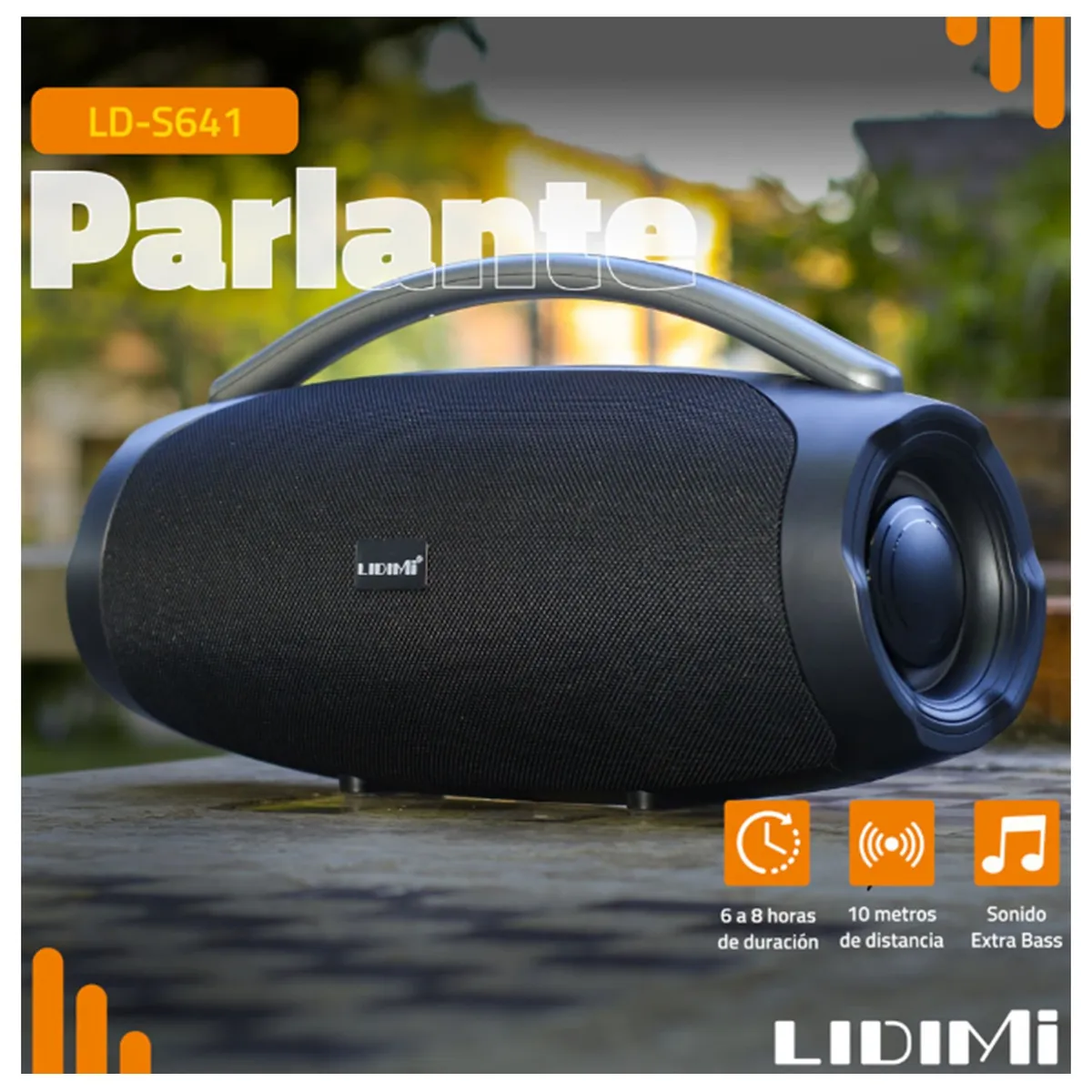 LIDIMI - Parlante Portátil LIDIMI LD-S641 con 2 altavoces Bluetooth USB