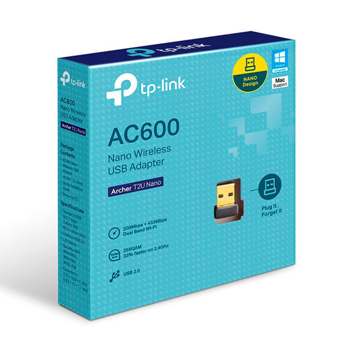 TP LINK - ADAPTADOR TP-LINK USB AC600 DOBLE BANDA T2UNANO
