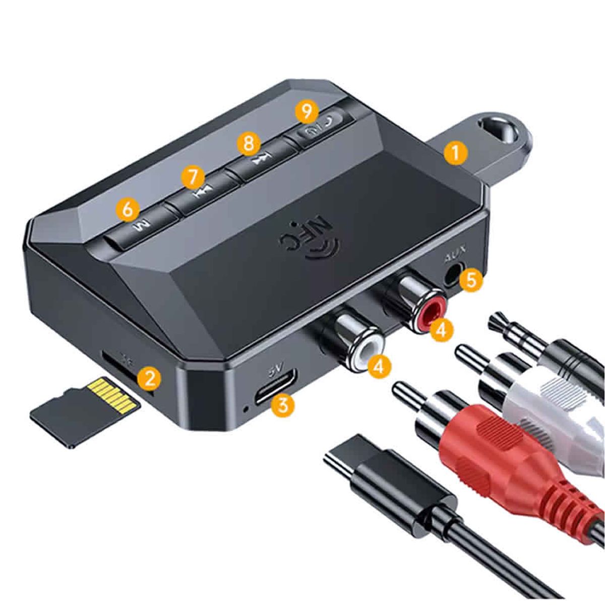 GENERICO - Receptor de Audio T59 Bluetooth 53 adaptador de Audio NFC inalámbrico