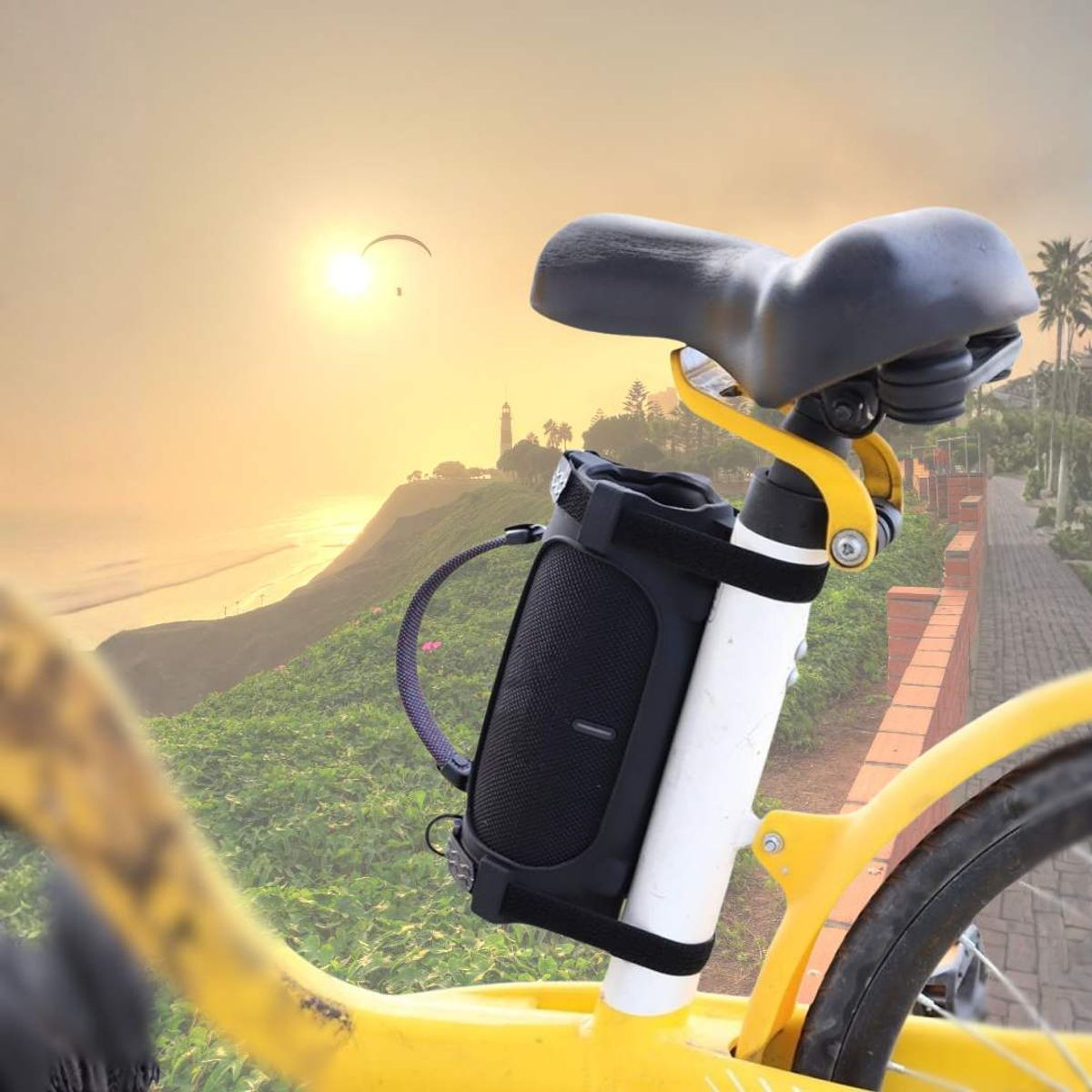 GENERICO - FUNDA PROTECTORA DE SILICONA PARA JBL CHARGE 6 - HOLDER -  NEGRO