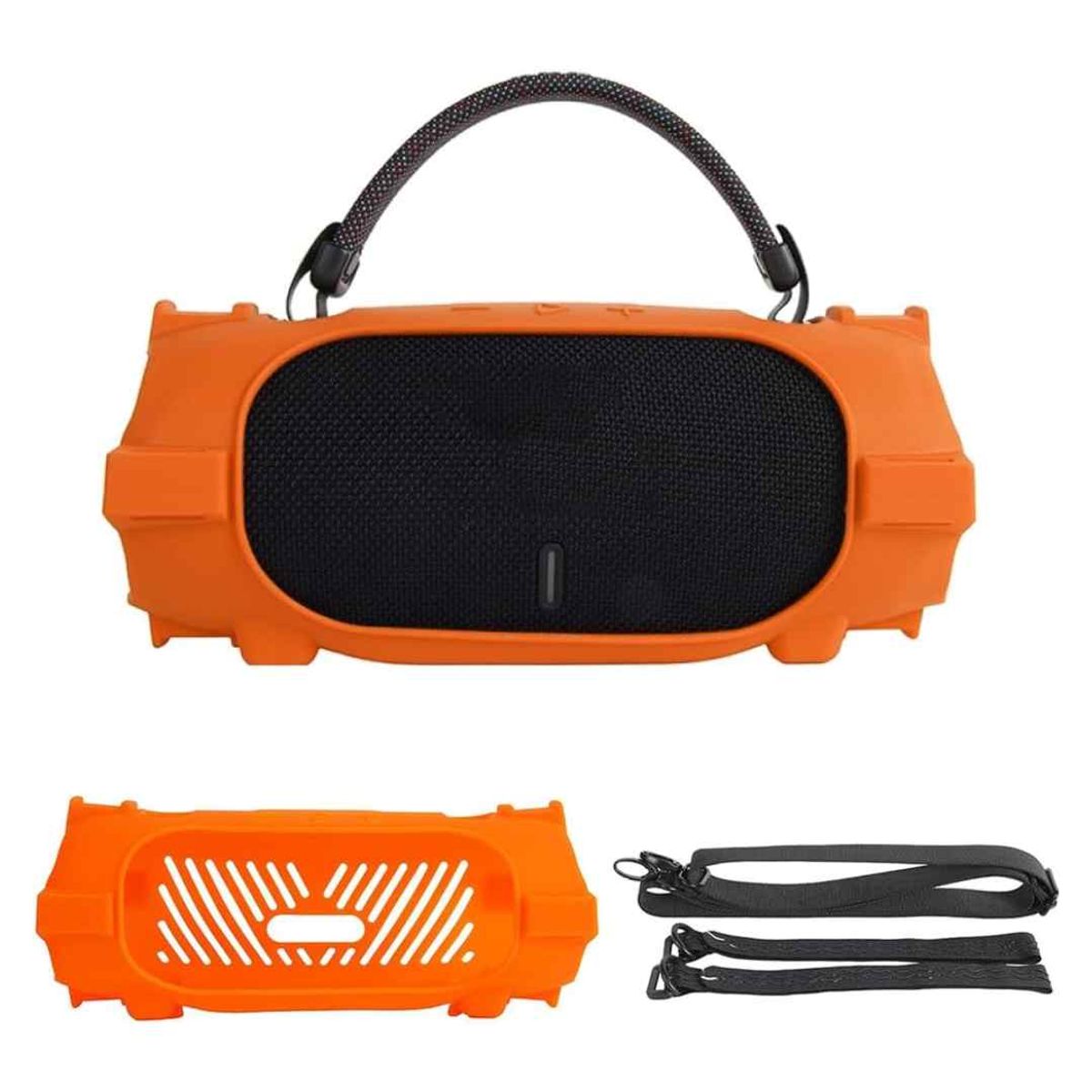 GENERICO - FUNDA PROTECTORA DE SILICONA PARA JBL CHARGE 6 - HOLDER -  NARANJA