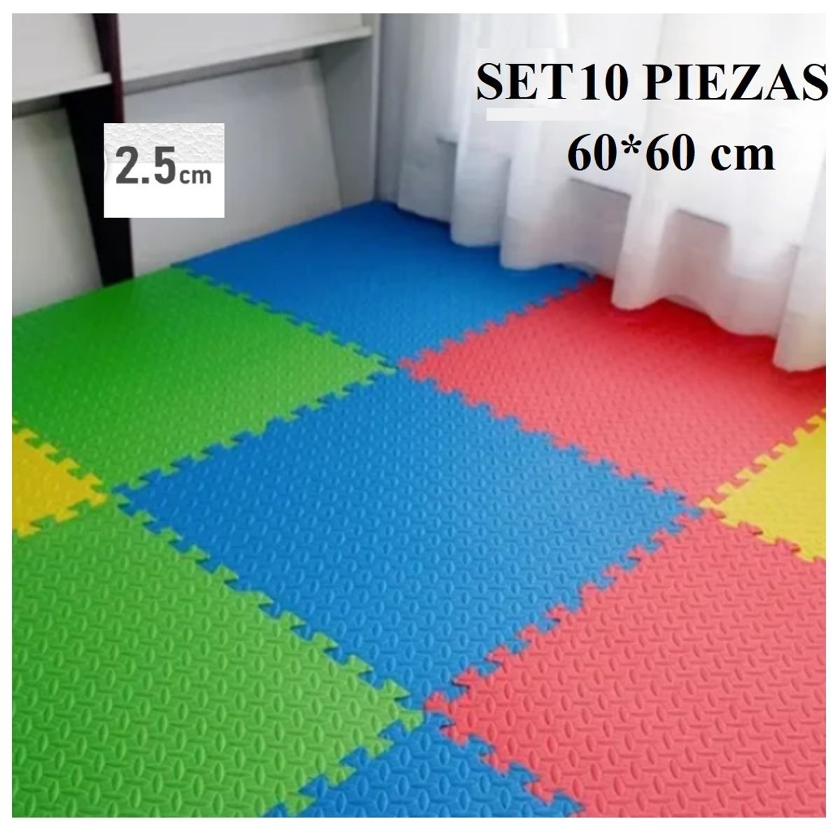 GENERICO - PISO DE GOMA EVA SET DE 10 PZ PARA BEBES NIÑOS GIMNASIO