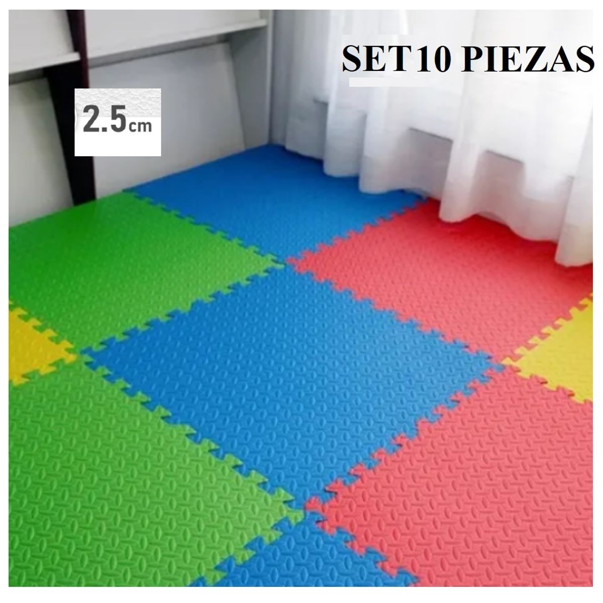 GENERICO - PISO DE GOMA EVA SET DE 10 PZ PARA BEBES NIÑOS GIMNASIO