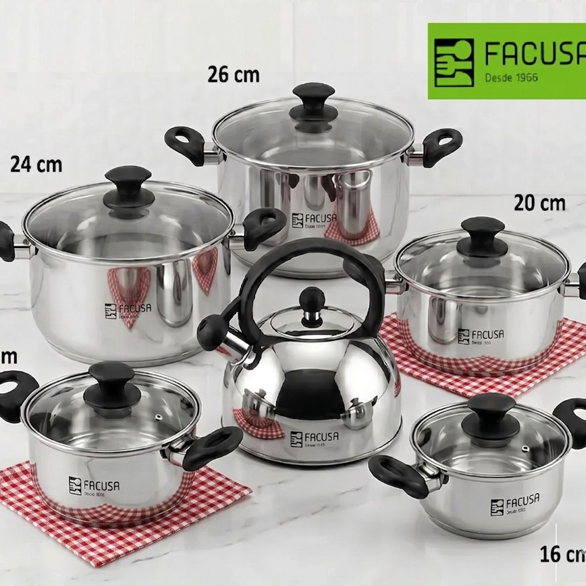 FACUSA - Set de Ollas de 12 piezas FACUSA- Garantia